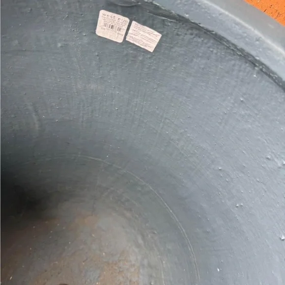 West elm grayish blue ceramic large pot , can be used indoors or outdoors 🩶 - Picture 2 of 4